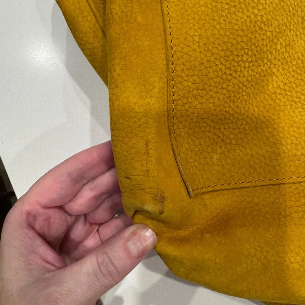 Madewell Transport Tote Mustard Suede Medium